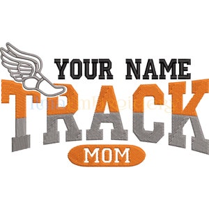 Split Name Track Mom Embroidery Design, Machine Embroidery Designs, Sports Embroidery Designs, 4 Sizes