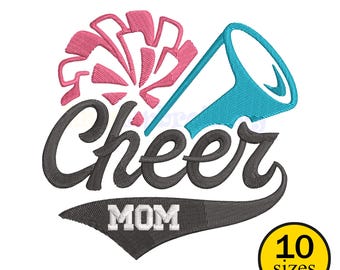 Cheerleader Pom Poms Embroidery Design: PES DST JEF Files (Digital Download, 10 Sizes)