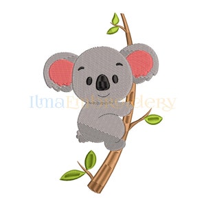 Koala Embroidery Design, Animal Embroidery Design, Machine Embroidery Design, 4 Sizes