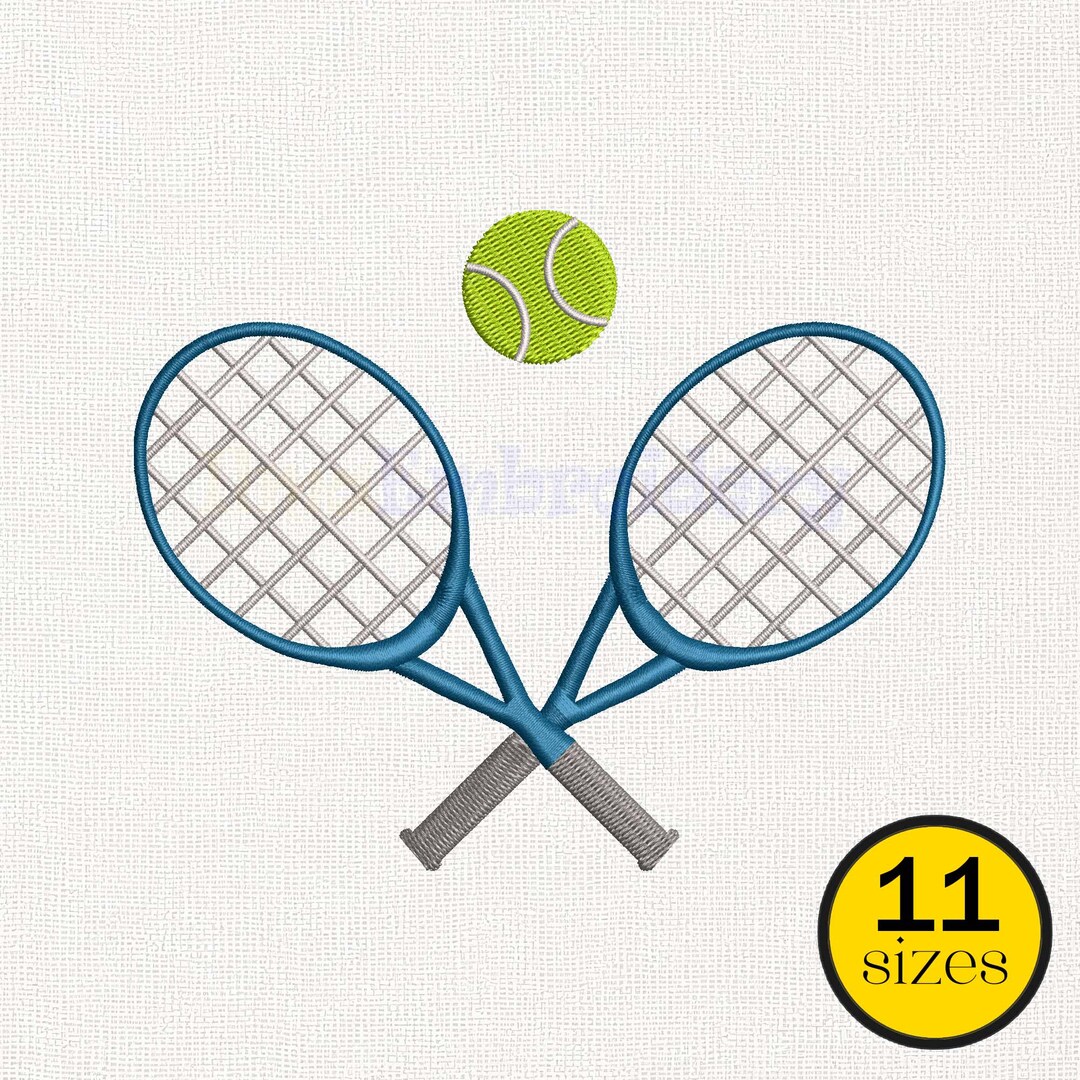 Tennis Racket Ball Embroidery Design, Sports Lover Pattern (instant ...