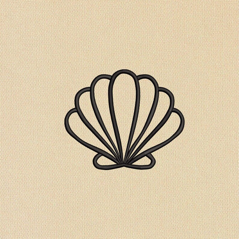 Seashell Outline Embroidery Design, Beach Line Art Pattern (digital ...