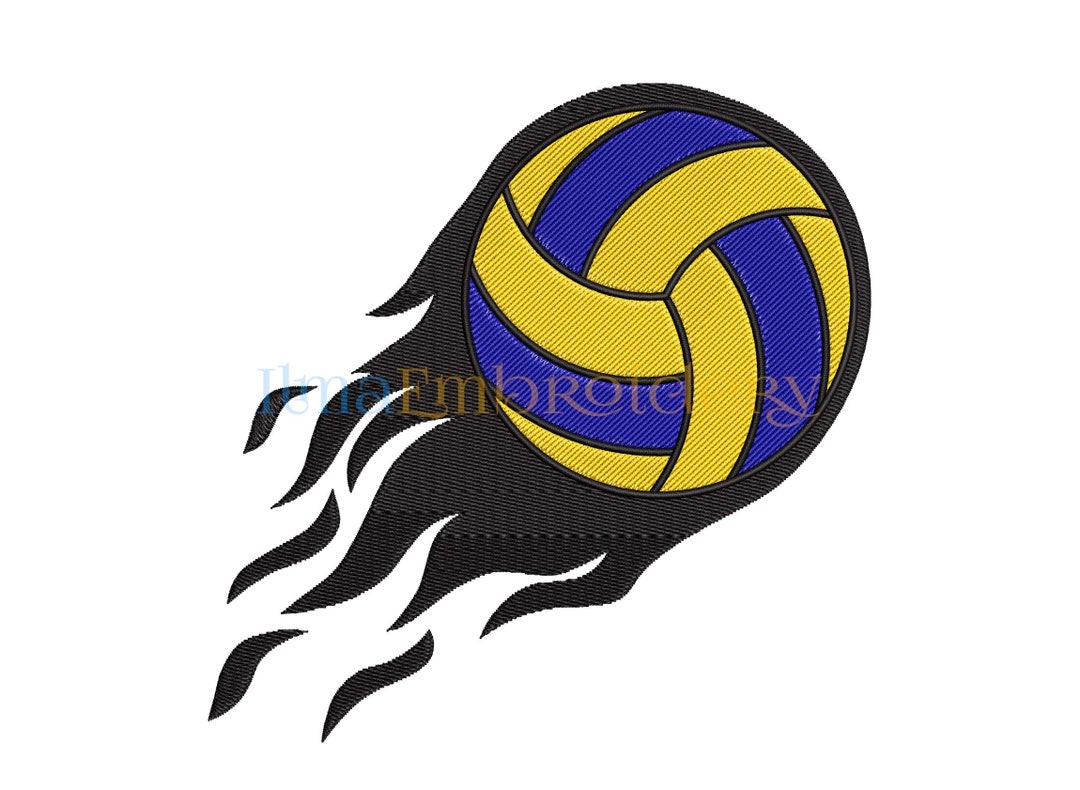 Volleyball Embroidery Design, Sport Embroidery Design, Machine