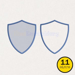 Shield Applique Embroidery Design, Heraldic Crest Machine File (Instant Download)