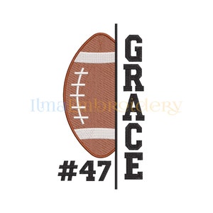 Split Name American Football Embroidery Design, Split Name Football Embroidery, Football Embroidery Design, Sport Embroidery Design, 4 Sizes