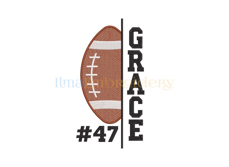 Split Name Football Embroidery Design: Sport Design (4 Sizes) - Etsy