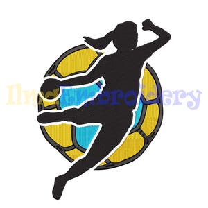 May include: Silhouette of a person kicking a soccer ball. The ball is yellow and blue with black lines. The person is wearing a black jersey and shorts.