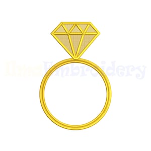 Ring Wedding Embroidery Pattern | Bridal PES DST Files | Couple Rings Machine Design | Marriage Embroidery Art | Instant Download, 4 sizes
