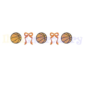 Cute Coquette Basketball Embroidery Design, Basketball Embroidery design, Sport Embroidery Design, baĺl embroidery design, 4 Sizes