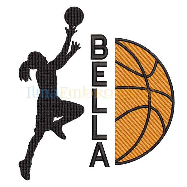 Diseño de bordado de baloncesto de nombre dividido, diseño de bordado de baloncesto, diseño de bordado deportivo, diseño de bordado de pelota 305, 4 tamaños