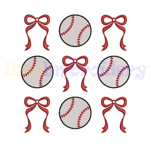 Coquette Baseball Embroidery Designs, Baseball Embroidery Design, Sport Embroidery Design, Machine embroidery design, 2 design, 4 Sizes