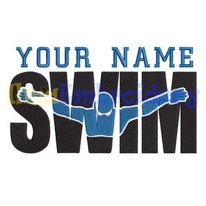 Swim Life Embroidery Design - Swimming Machine Embroidery File Instant Download, embroidery Swim Design, 4 sizes