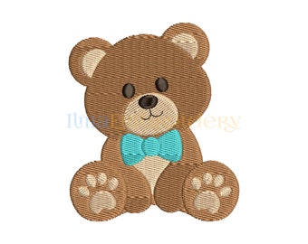 Sitting Boy Teddy Bear Embroidery Design, Bear Embroidery Design, Animal Embroidery Design, 5 Sizes