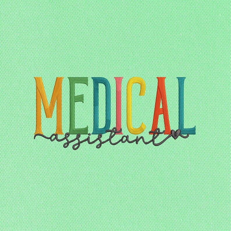 Medical Assistant Embroidery Design: MA Healthcare Symbol (digital ...