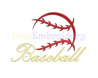 Baseball Embroidery Design: Game Day Stitch File (4x4 to 7x12 Hoops) (Digital Download)