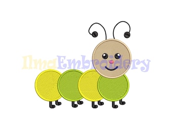 Cute Caterpillar Embroidery Design – Machine Stitch File (Instant Download)