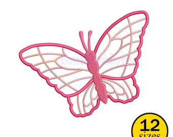Butterfly Applique Embroidery Design: Machine Pattern, 12 Sizes (Instant Download)