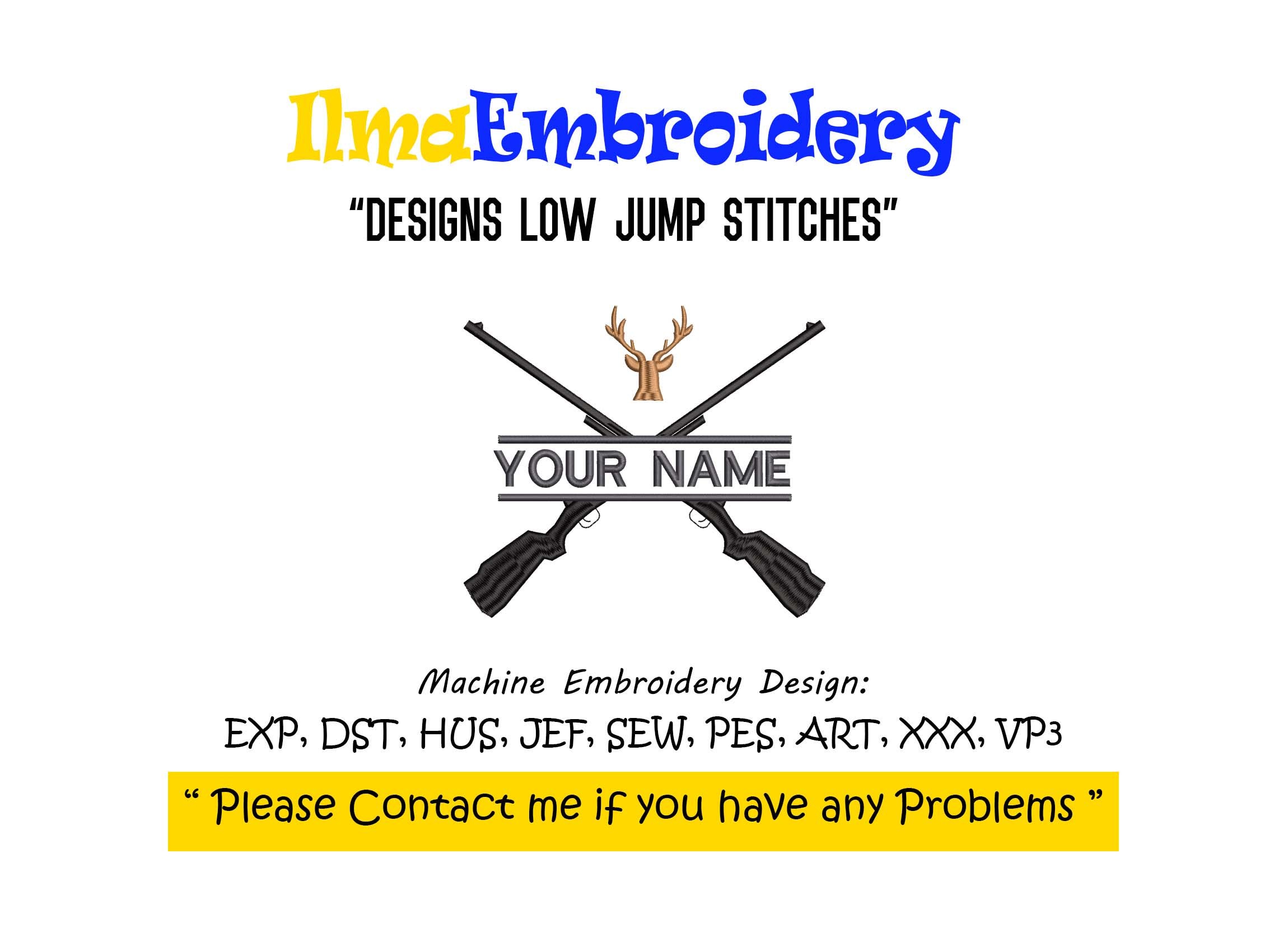 Embroidery Rifles Hunting Embroidery Design: Deer & Rifles (4 Sizes) (instant Download ...