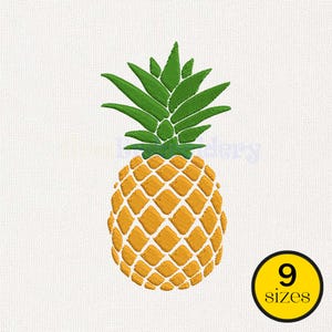 Pineapple Embroidery Design, Tropical Fruit Machine Embroidery File, PES DST EXP Instant Download