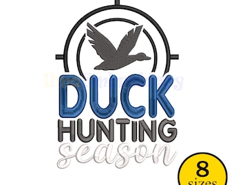 Mallard Duck Hunting Embroidery Design: Outdoor Sports File (Instant Download, 8 Sizes)