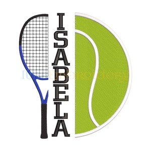 Tennis Embroidery Design, Split Name Tennis Embroidery Design, Tennis embroidery design, Sport Embroidery, Ball Embroidery, 4 Sizes
