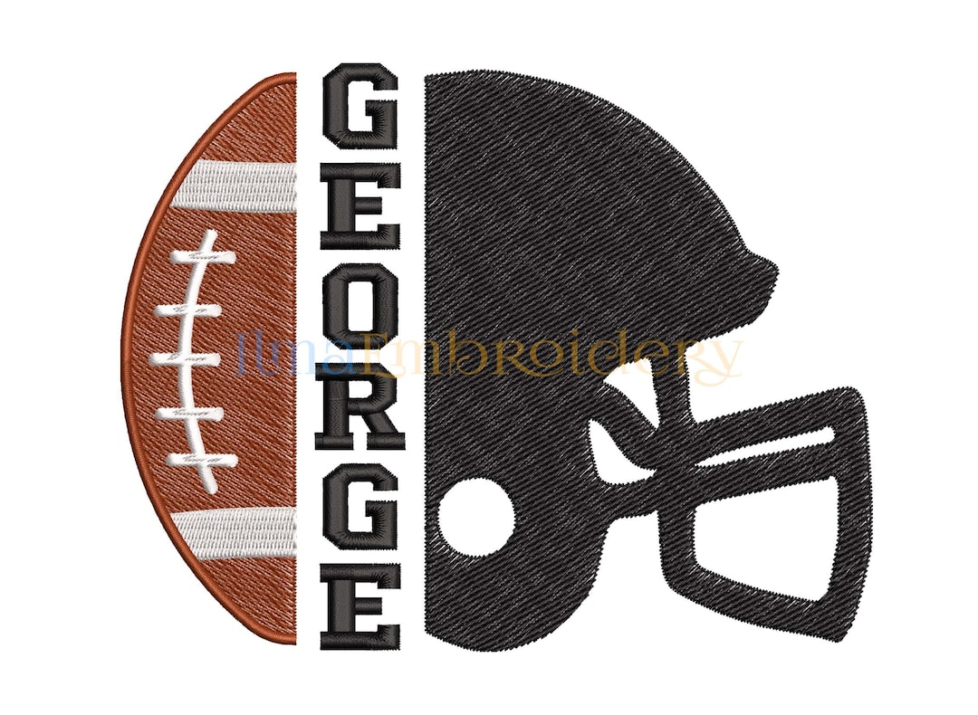 Split Name Football Embroidery Design: 4 Sizes (digital Download) - Etsy