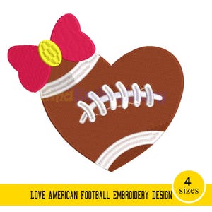 Love American Football Embroidery Design - 4 Sizes - Sport Machine File - Instant Download