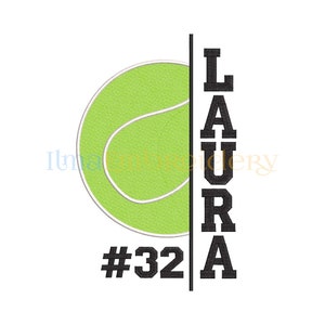 Split Name Tennis Ball Embroidery Design, Tennis Ball Embroidery Design, Tennis embroidery, Sport Embroidery, Ball Embroidery Design,4 Sizes