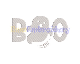 Boo Ghost Machine Embroidery Design: Halloween Applique (Instant Download)