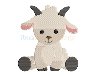 Diseño de bordado de cabrito, 4 tamaños (descarga digital)