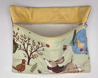 Quilted Cross Stitch Project Bag | 11" x 13" – Zippered Bag Organizer