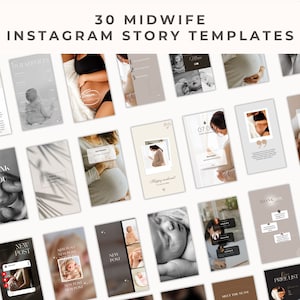 Instagram-Vorlage für Hebamme, Geburtsdoula, Instagram-Story-Vorlage, Canva-Hebammen-Branding, Geburtsdoula, soziale Medien, Canva-Vorlage, Baby-Insta