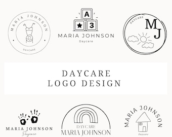 Diseños de logotipos personalizables para guarderías, plantillas de logotipos para niños (Canva)