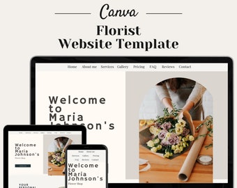 Florist Website Template | Canva Floral Shop Design (Digital)