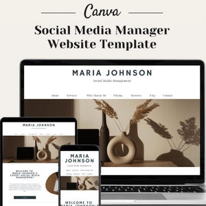 Social Media Management Canva Website Social Media Manager Website Template Social Media Agency Landing Page Social Media Marketing Website