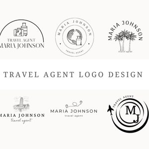 Travel Agent Logo Design Canva 6 Customizable Travel Logos Travel Agency Logo Editable Travel Logo Business Travel Agent Branding Template