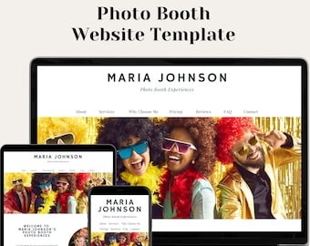 Photo Booth Canva Website Photobooth Website Template Photo Booth Rental Landing Page Photo Kiosk Website One Page Website Photobox Website