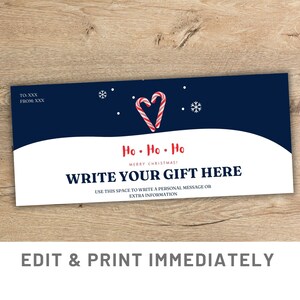 Christmas Gift Coupon Custom Christmas Gift Coupon Template Canva Christmas Voucher Gift Card Template Printable Christmas Last Minute Gift