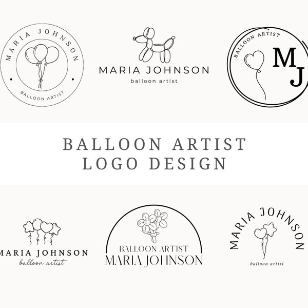 Balloon Artist Logo Design Canva 6 Customizable Balloon Decoration Logos Balloon Twister Logo Editable Balloon Bender Logo Balloon Template