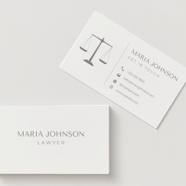 Lawyer Business Card Template Lawyer Calling Card Attorney Business Card Canva Template Lawyer Card Editable Card Canva Template