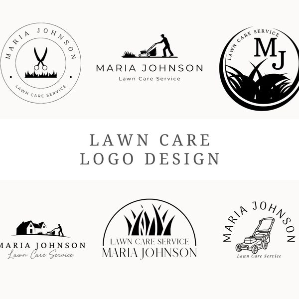 Lawn Care Logo Design Canva 6 Customizable Grass Cutting Logo Editable Groundskeeping Logo Lawn Grooming Business Lawn Maintenance Template