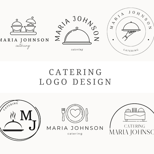 Catering Logo Design Canva 6 Customizable Food Logos Business Logo Editable Catering Logo Business Branding Food Logo Template