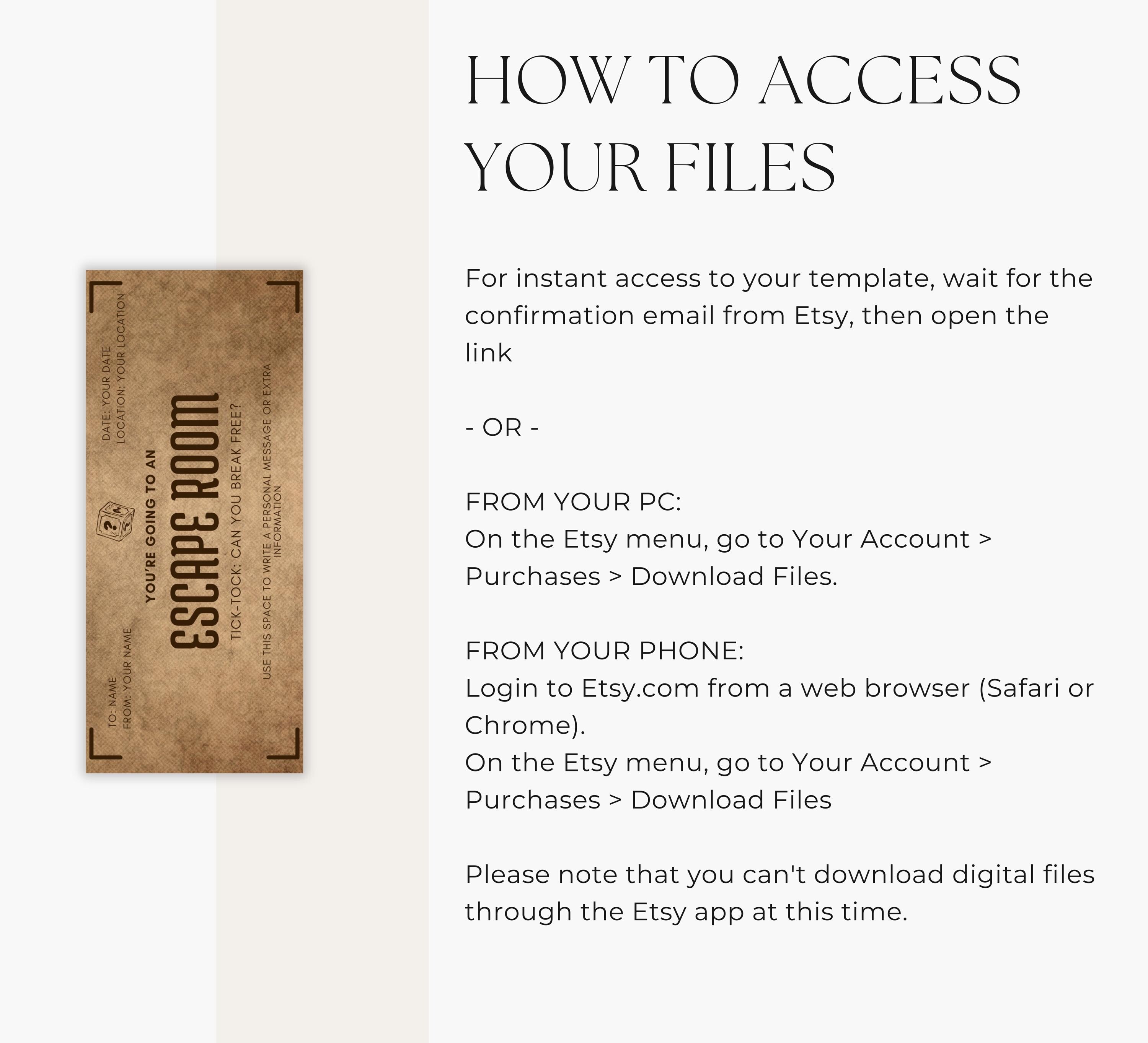Escape Room Discount Code Escape Room Ticket Bundle Canva 3 Escape Room Gift Coupons Custom Gift ...