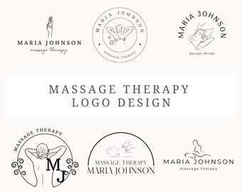 Massage Logo Design Canva 6 Customizable Massage Therapy Logos Masseur Logo Editable Massage Therapist Logo Business Branding Logo Template