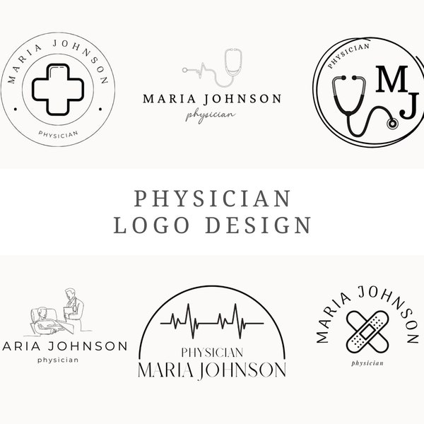 Physician Logo Design Canva 6 Customizable Doctor Logos Medic Logo Editable Doc Logo Surgeon Medical Practitioner Logo Template Doctor