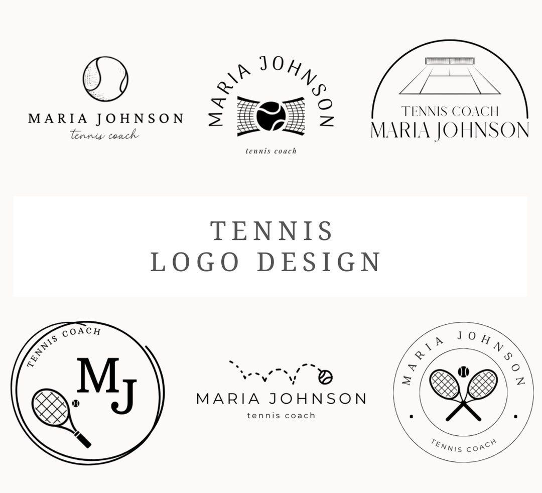 Tennis Logo Design Canva 6 Customizable Tennis Coach Logos Etsy