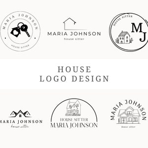 Diseño de logotipo de casa Canva 6 Logotipos de cuidado de casas personalizables Logotipo de niñera de casa Logotipo de bienes raíces editable Plantilla de construcción de logotipo de empresa