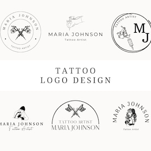 Tattoo Logo Design Canva 6 Customizable Tattoo Artist Logos Tattooer Logo Editable Tattooist Logo Tattoo Studio Logo Template Tattoo Shop