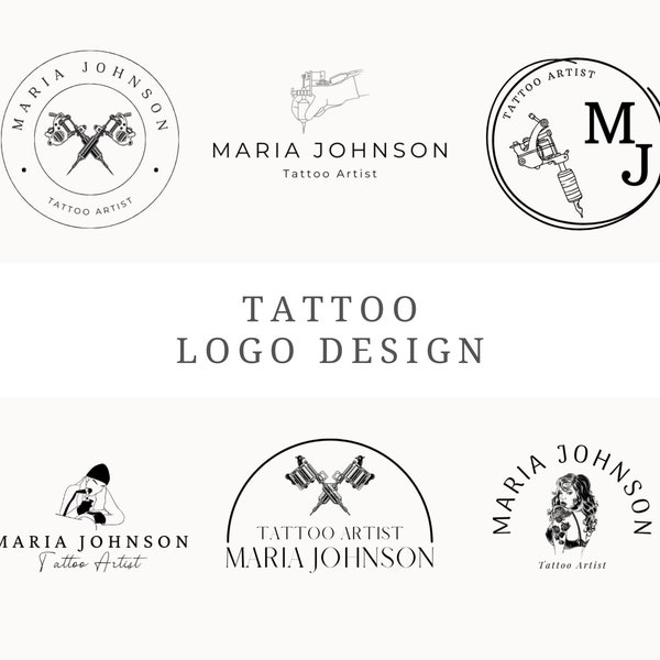 Tattoo Logo Design Canva 6 Customizable Tattoo Artist Logos Tattooer Logo Editable Tattooist Logo Tattoo Studio Logo Template Tattoo Shop