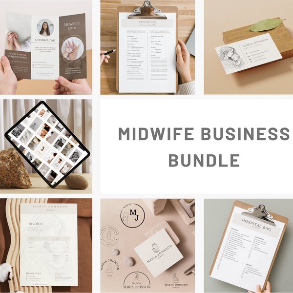 Midwife Branding Kit Birth Doula Business Bundle Midwife Canva Template Business Card Midwife Instagram Template Doula Logo Design Midwife