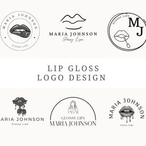 Lips Logo Design Canva 6 Customizable Lip Gloss Logos Makeup Logo Editable Cosmetics Logo Lipstick Logo Lipgloss Template Logo Lips